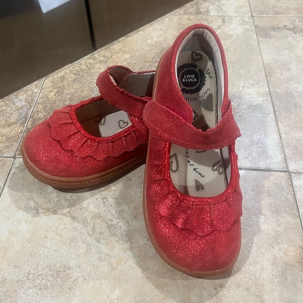 Livie Luca red shiny Mary Janes